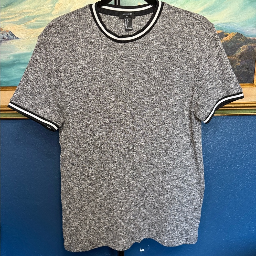 Forever 21 Gray Knit Ringer T-Shirt